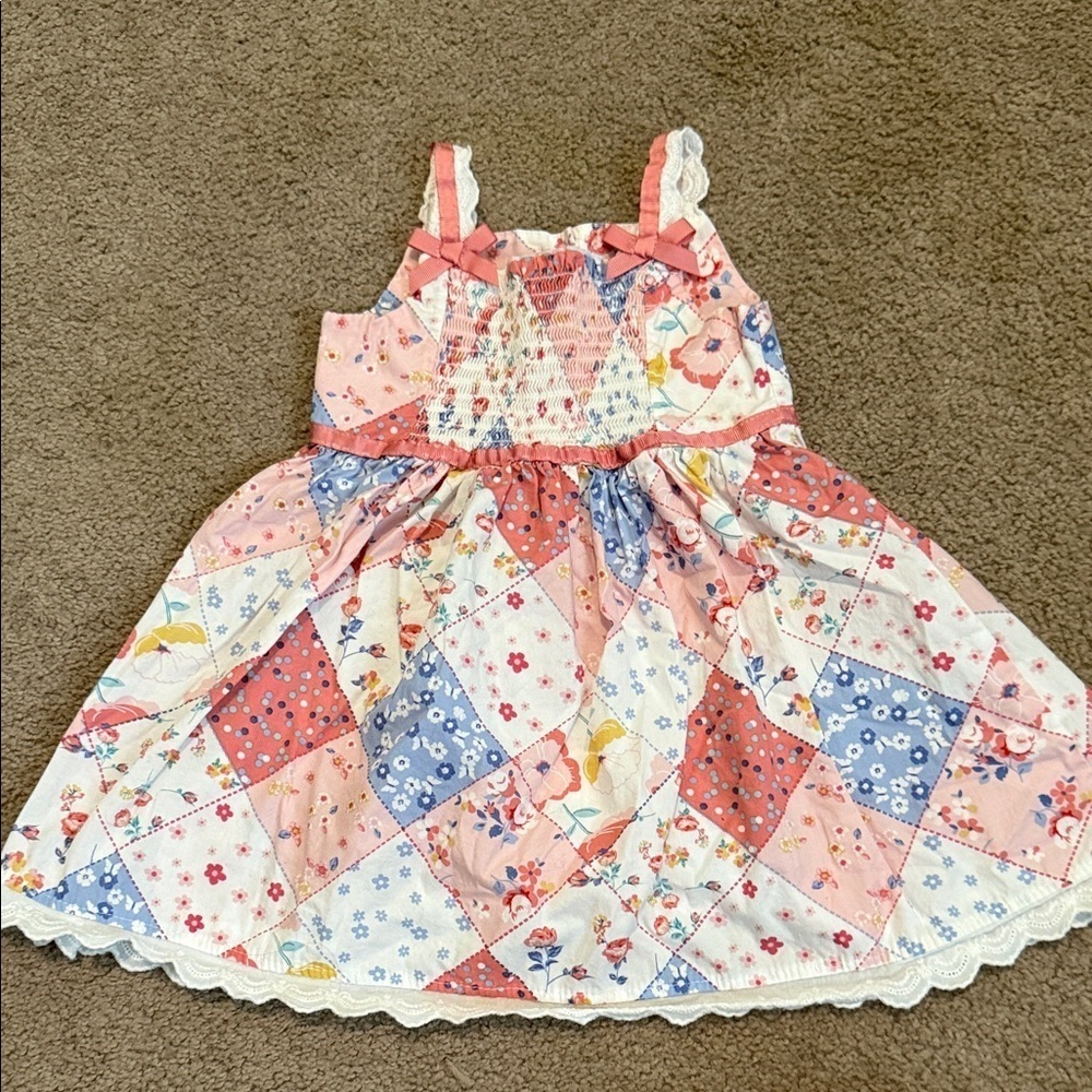 Blueberi Boulevard Patchwork Dress - Pink and Blue